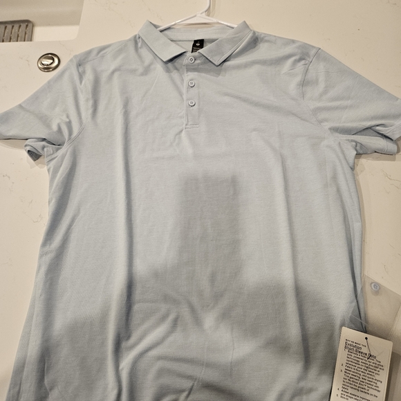 NWT Lululemon athletica Men's Heathered Starch Blue Polo Shirt SZ XL - Picture 5 of 10